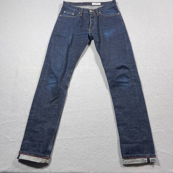 Gustin Jeans Men 31x34 Slim Fit‎ Raw Selvedge Denim Button Fly Made in USA